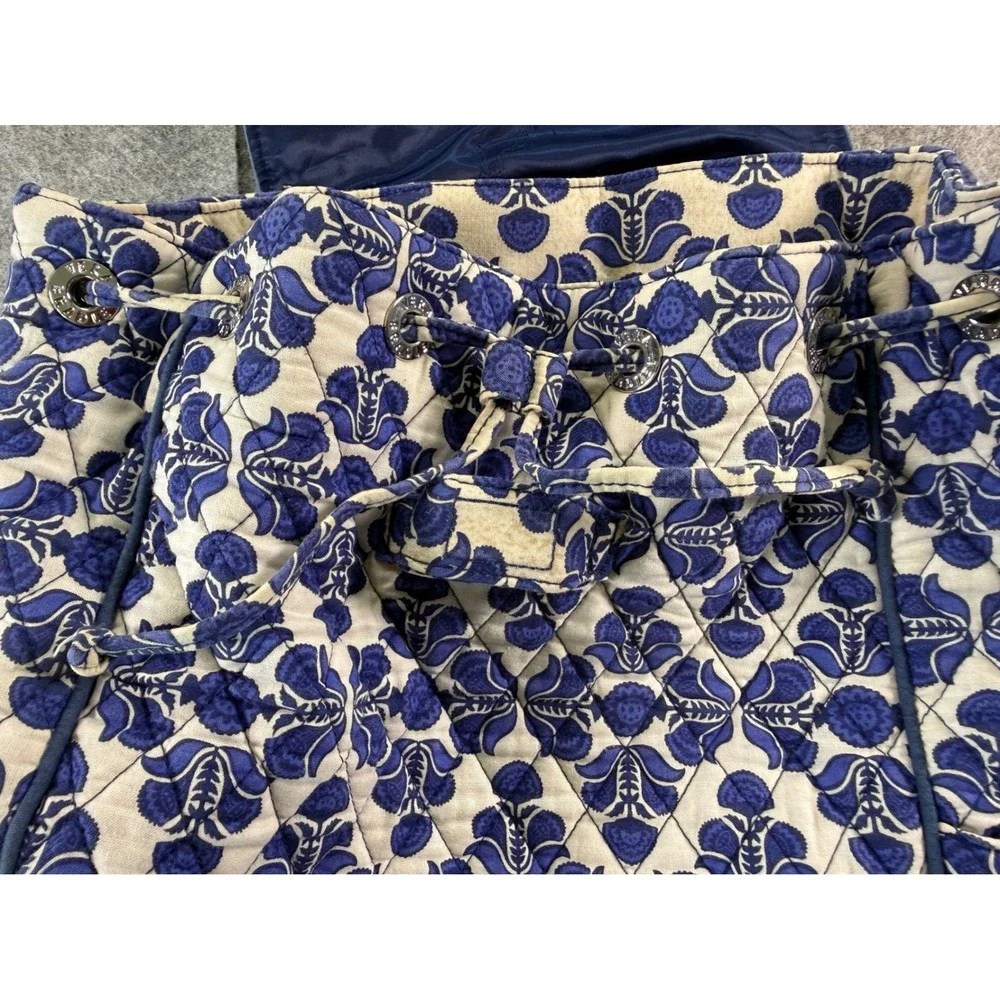 Vera Bradley Backpack Quilted Drawstring Cobalt Tile Lighten Up Summer 2016